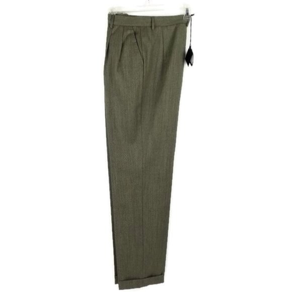 Giorgio's Of Palm Beach Green Micro-Stripe Wool Dress Pants Womens Size 6 - Picture 4 of 14